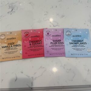 Avatara Skincare Mask Set Vanilla, Cherry, Plum, Coconut Lot of 4 New